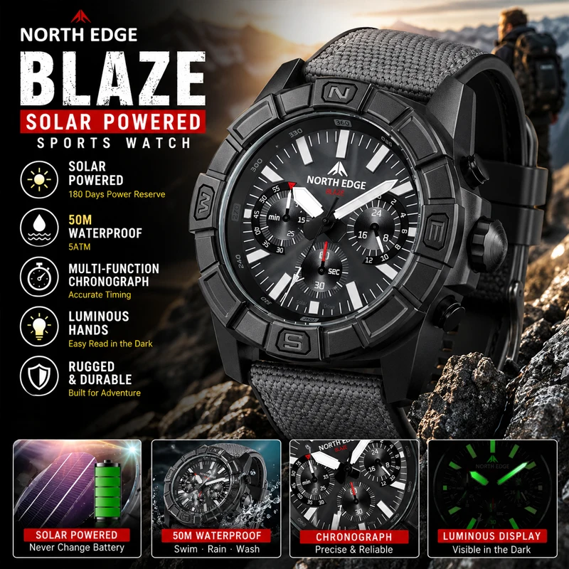 north-edge-2026-new-blaze-men's-watches-solar-power-316-stainless-steel-case-quartz-watch-for-men-pilot-waterproof-50m-stopwatch