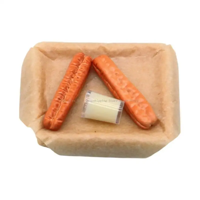 Miniature Breakfast Set For 1/12 Doll House Wooden Service Tray with Simulation Soymilk Fried Dough Figurine