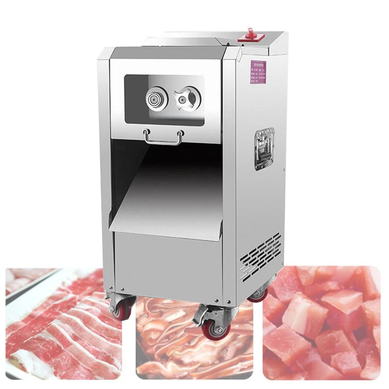 Electric Stainless Steel 2200W Vertical Commercial Fresh Meat Processing Machine For Canteen Restaurant Meat Slicer