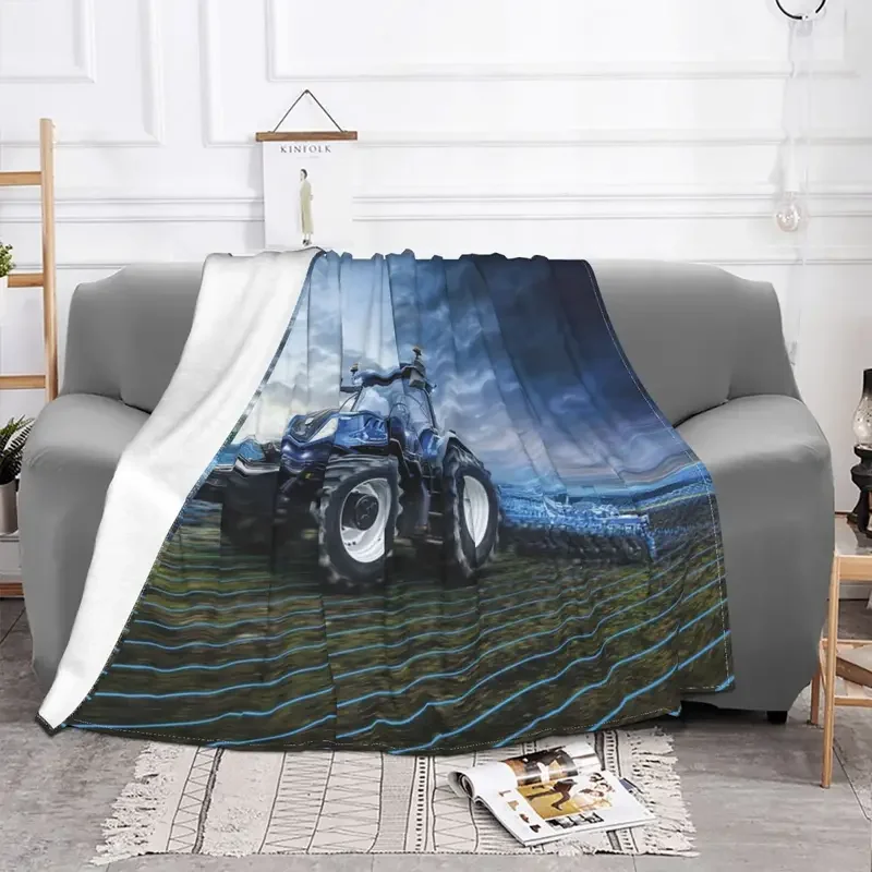 Cool Car Tractor Pattern Blanket Coral Fleece Plush Spring Autumn Portable Soft Throw Blankets for Sofa Couch Bedspreads