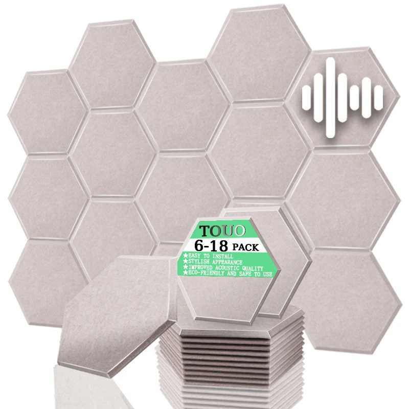 

TOUO High-Density 6/12/18 Pcs Acoustic Panel Home Cinema Sound Insulation Sound Absorbing Material Drum Room Acoustic Treatment