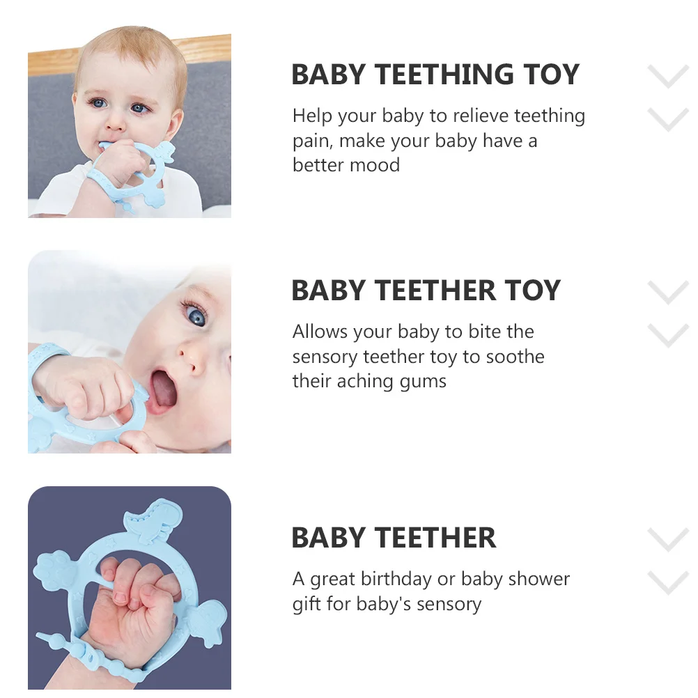 عضاضة أطفال كرتونية رائعة لتدليك اللثة تحفيز حسي للتسنين وتخفيف الانزعاج هدية مثالية للأطفال حديثي الولادة #4