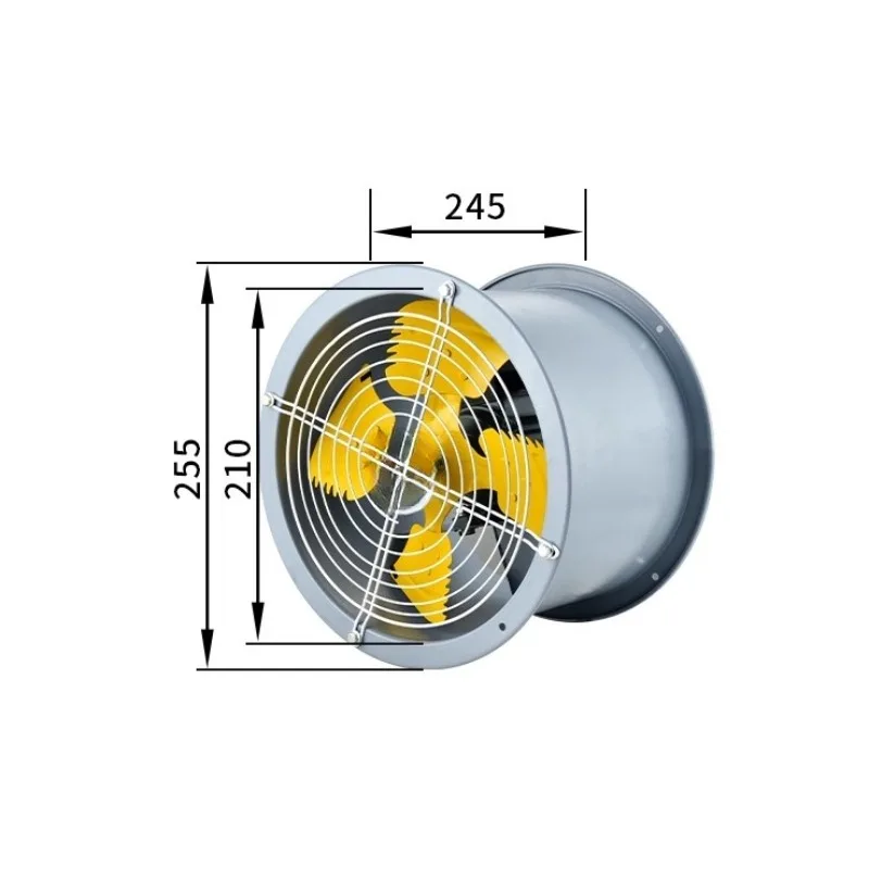 Axialventilator, Kanalventilator, 220 V, industrieller, starker Abluft, geräuschloser Küchenventilator, 380 V, hohe Leistung