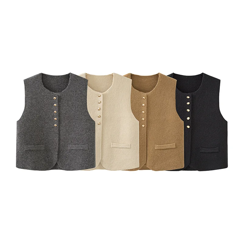 

Vests Waistcoats Thin Womens Vest Unisex Fall Tweed Belted Workplace Tailored Company Temperament Straight Classic Modern Trendy