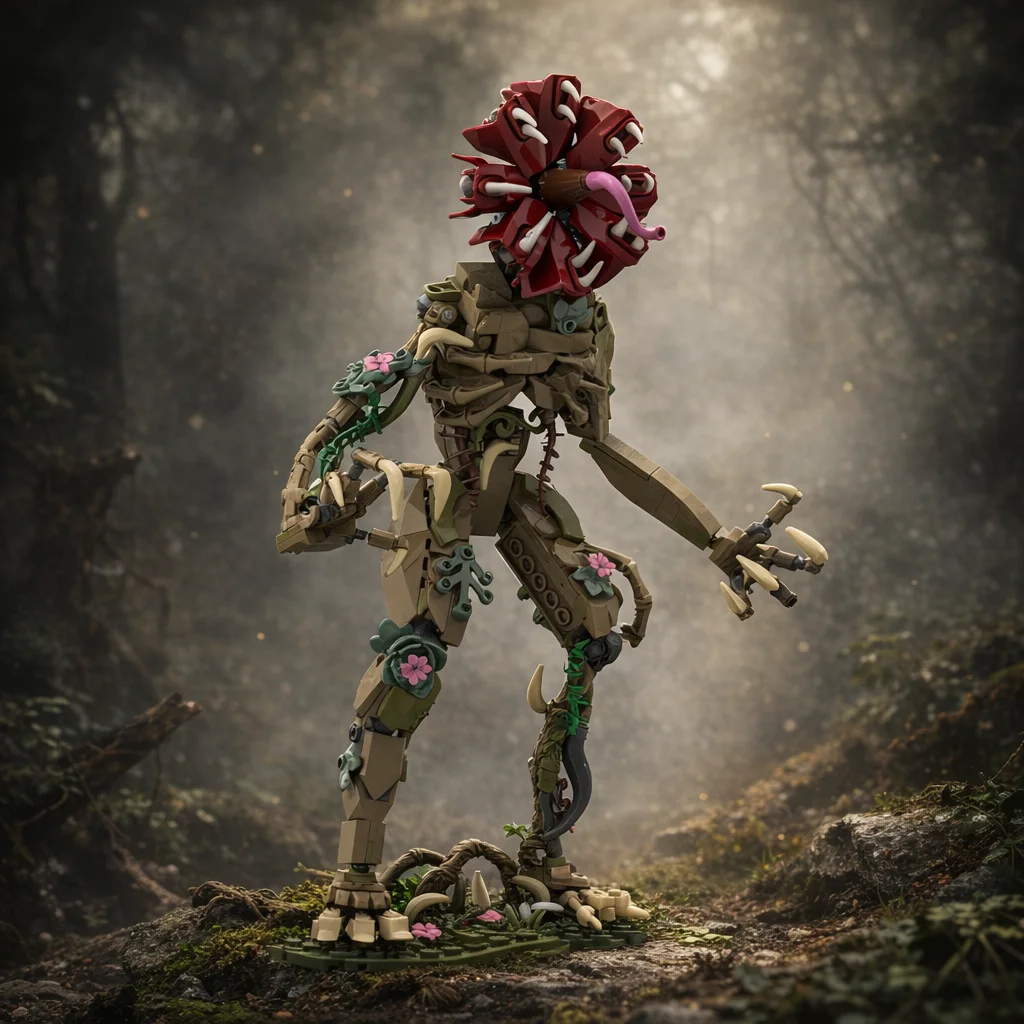 

MOC Movie Monster Carnivorous Flower Building Blocks Petal Head Creature Bricks Model DIY Assembly Toy for Adult Fans Gift