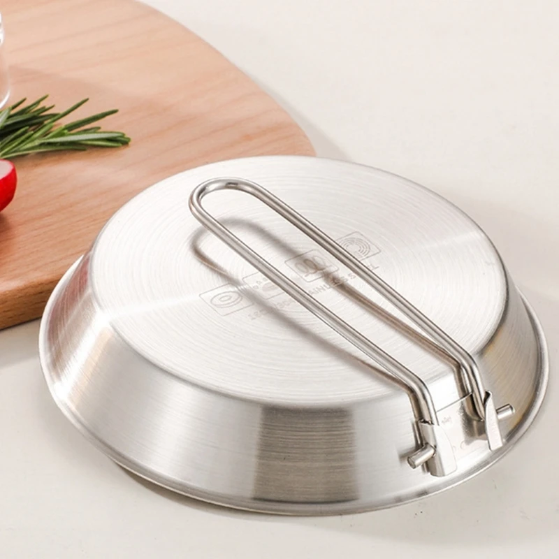 Comode padelle antiaderenti con manico pieghevole in acciaio inossidabile per cucinare