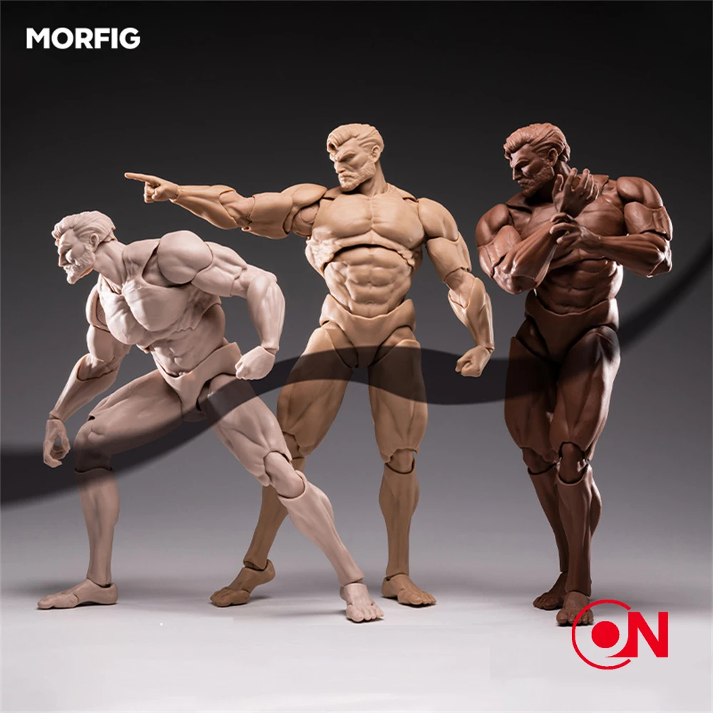 1/12 MORFIG Super Mobiele Mannelijke Spierlichaam met 7 Paar Handen Wit/Geel/Zwarte Huid 6.7 inch Mannelijke Soldaat Action Figure Body