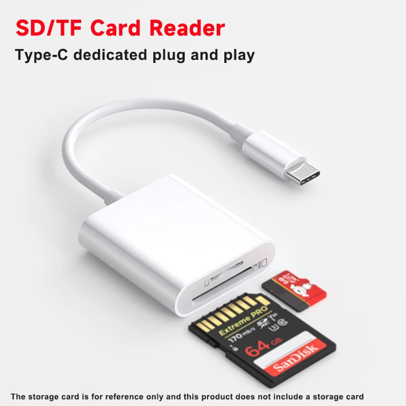 1Pc USB Type C SD TF Memory Card Reader Adapter for Samsung Huawei XiaoMi SD TF Card Reader Data Converter For Laptop Phone - view 3
