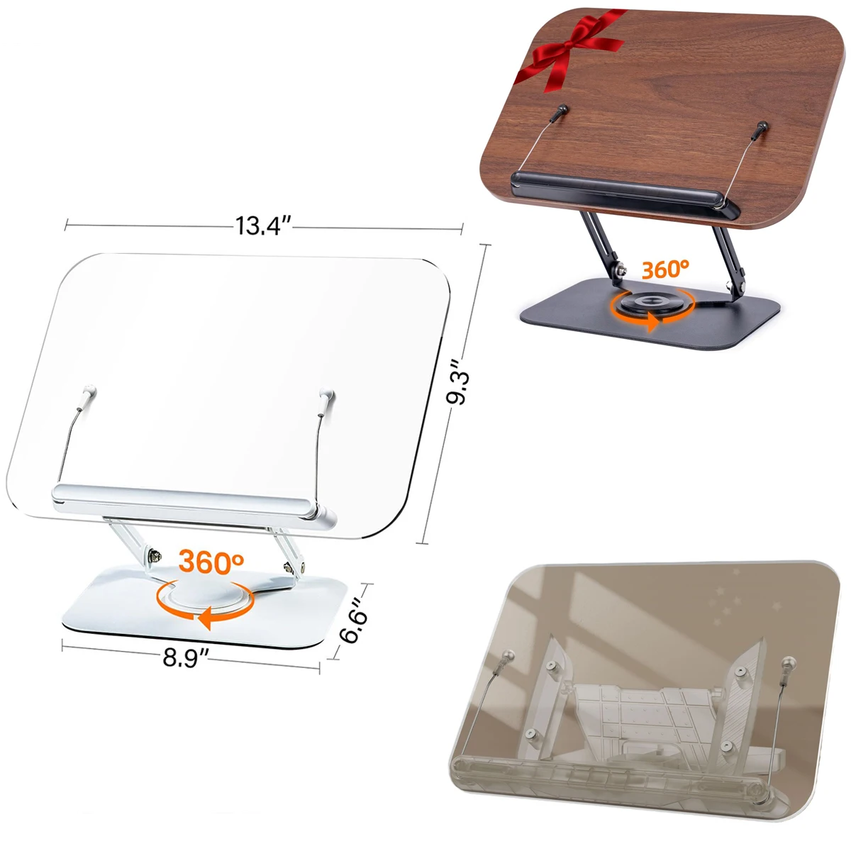 

Laptop Stand for Macbook Air Pro Foldable Holder with 360° Rotating Base Vertical Scalable Adjustable Support Tablet Kickstand
