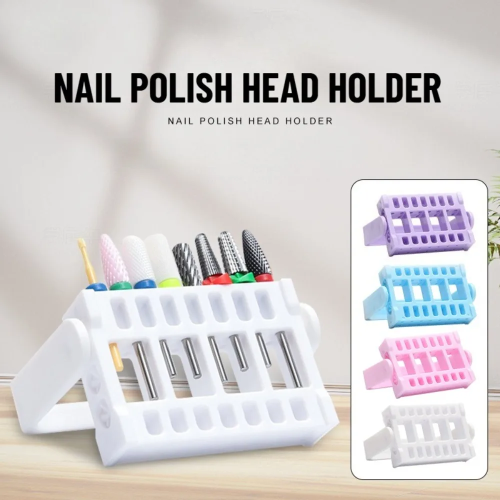 1PCS MIni 32 Hole Nail Drill Bits Holder Stand Display Storage Box Nail Grind Head Organizer Empty Container Case Manicure Tools