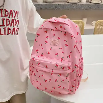 Sac à Dos en Nylon pour Fille, Grande Capacité, Multifonction, Style Coréen Mochila, Petite Fleur