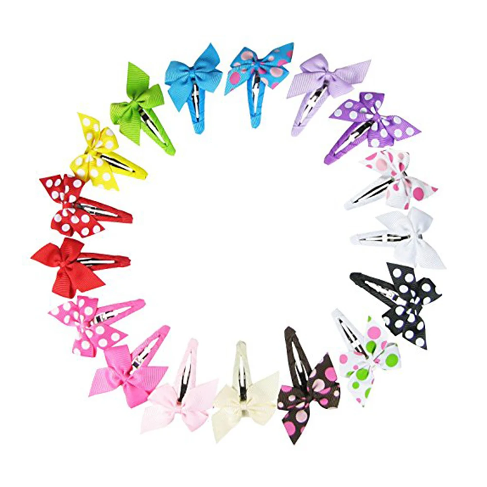 

17pcs Kids Dot Hair Clips Sweet Bowknot Design Girls Accessories Ponytail Holders Easy Use Birthday Gift Unique Fits All