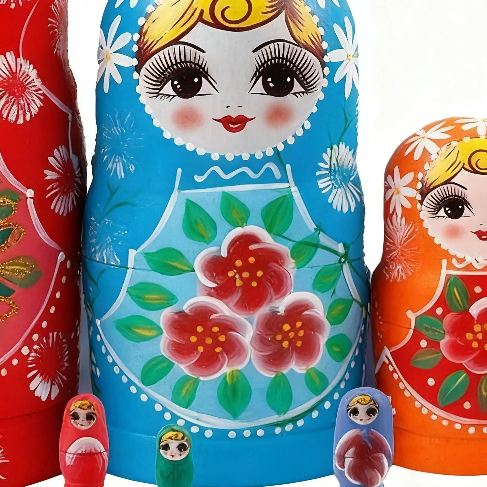 Russian Dolls 10-Piece Wooden Educational Toys Kids Stacking Doll Nesting Toys For Learning Education Entertainment Boys