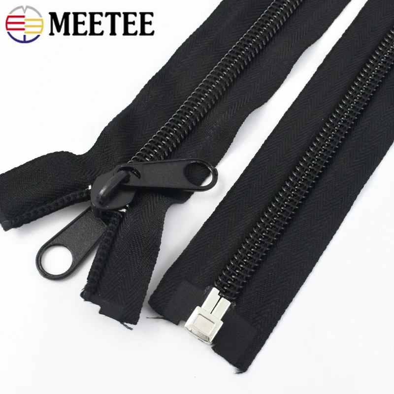 

80-300cm Black 10# Nylon Zippers Open-End Double Side Zipper for Jacket Sleepbag Tent Long Zip Repair Kit DIY Sewing Accessories