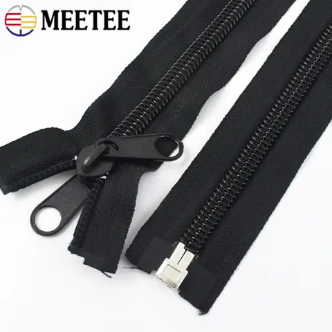 80-300cm Black 10# Nylon Zippers Open-End Double Side Zipper for Jacket Sleepbag Tent Long Zip Repair Kit DIY Sewing Accessories