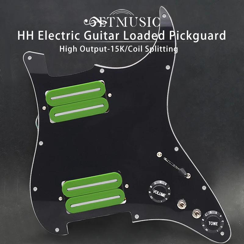 

HH-Coil Splitting Electric Guitar Pickguard Two Blade Style High Output-15K with Two Humbucker Loaded Prewired Scratchplate
