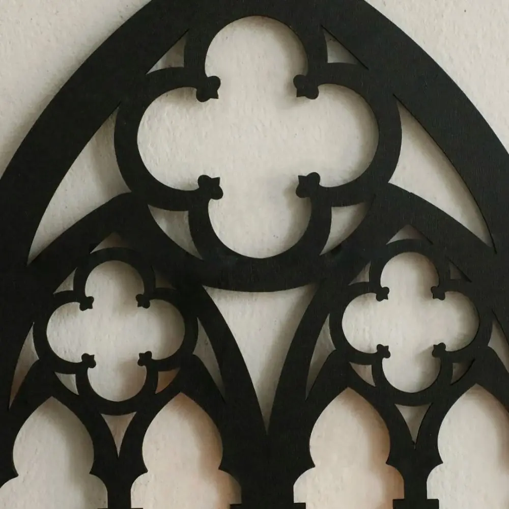 3 Pcs Fashion Gothic Wall Decoration Vintage Wooden Hollow Wall Decor Goth Room Decor Cathedral Arch Frame