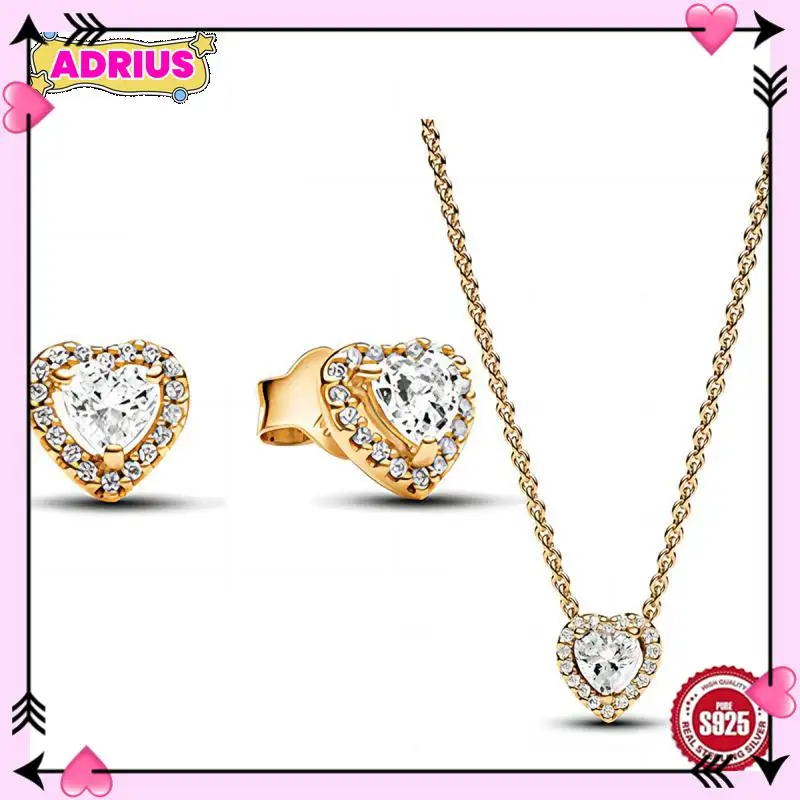 S925 Sterling Silver Niche Super Flash Zircon Pendant Fashion Accessories Necklace Earrings Light Luxury Set Advanced Design