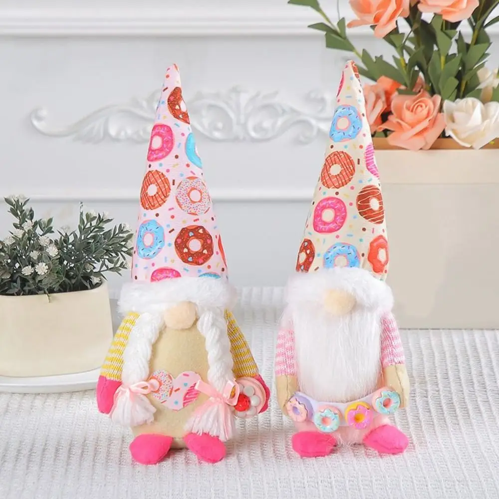 Creative Unique Faceless Donut Doll Cartoon Craft Elderly Dwarf Doll Cute Christmas Ornaments Home Decor