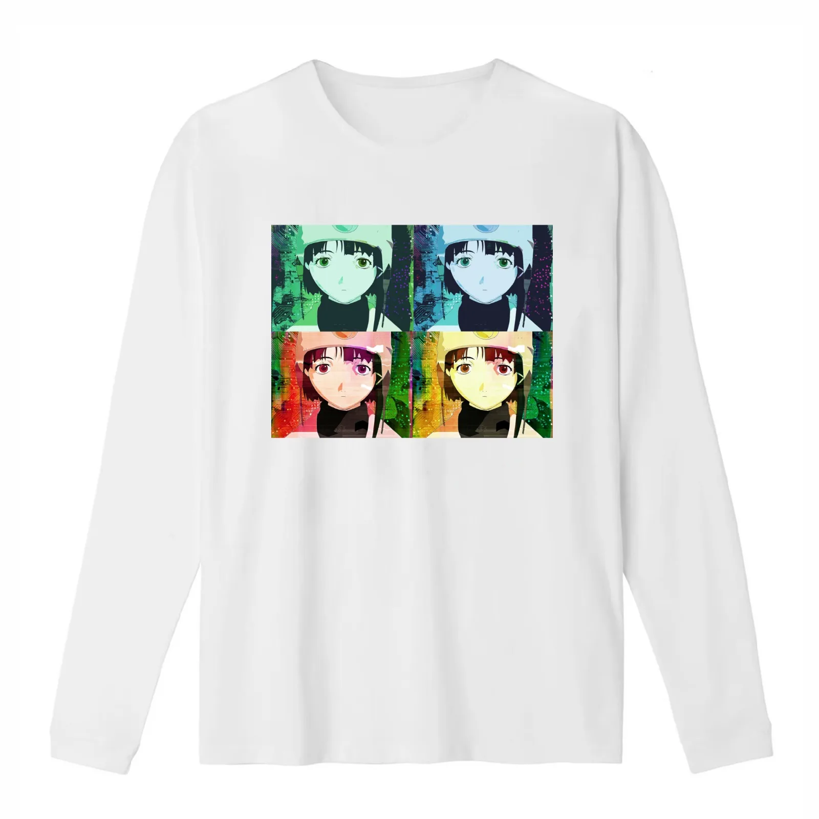 Serial Experiments Lain Pop Art T-Shirt Summer Casual Cotton Tee Oversized Streetwear Tops Vintage Graphic Print 100% Cotton