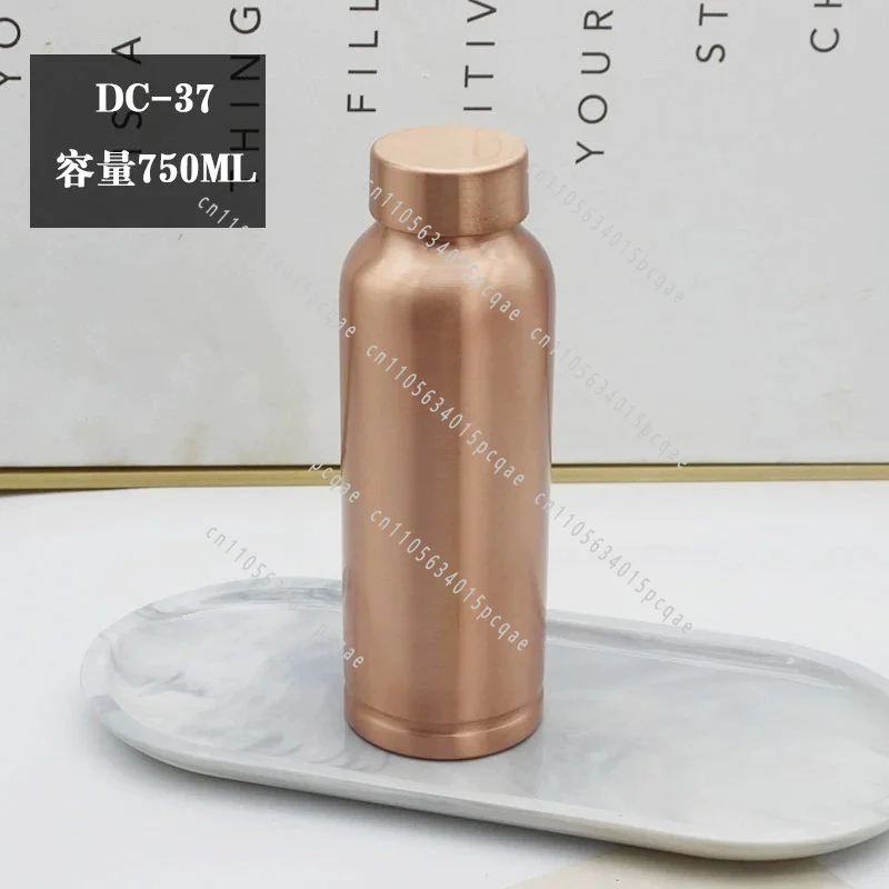 Yoga Pitcher for Outdoor Sports Fitness 750ml Handmade Copper Water Bottle, Traditional Metal Canteen