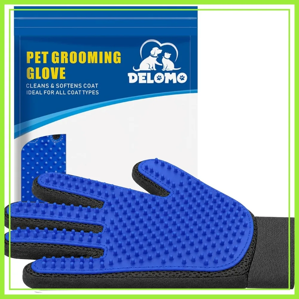 

Pet Hair Remover Glove - Gentle Grooming Mitt for Dogs & Cats, Enhanced Five Finger Design