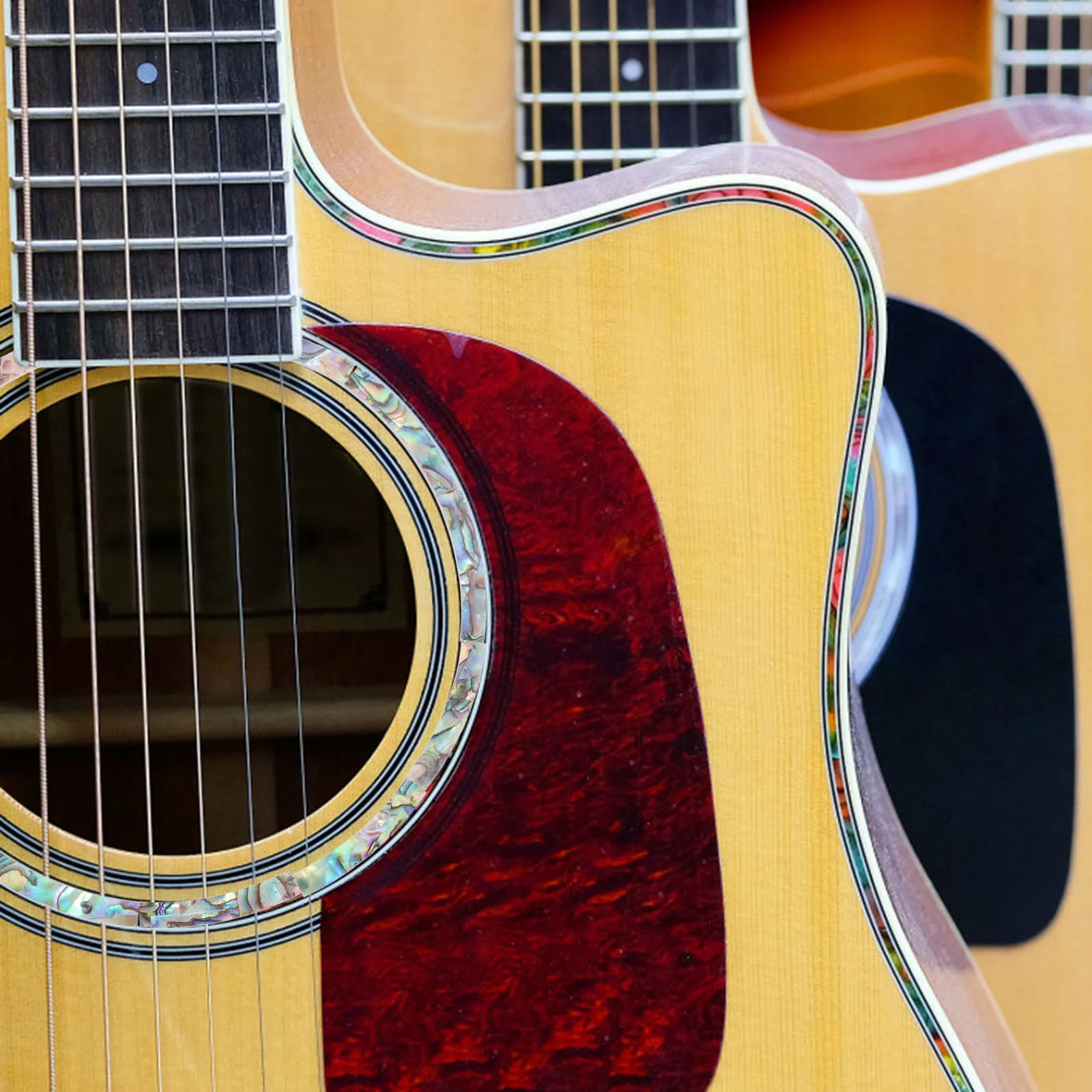 

1Set Guitar Rosette Paua Abalone Curved Strips Natural Shell Sound Hole Inlay Decals for Electric Guitar Bass Sound Hole Decal