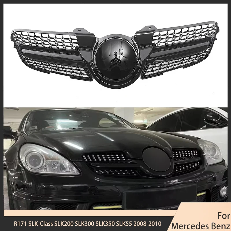 Front Grille Front Bumper Racing Grill for Mercedes Benz R171 SLK-Class SLK200 SLK300 SLK350 SLK55 2008-2010 Tuning Accessories