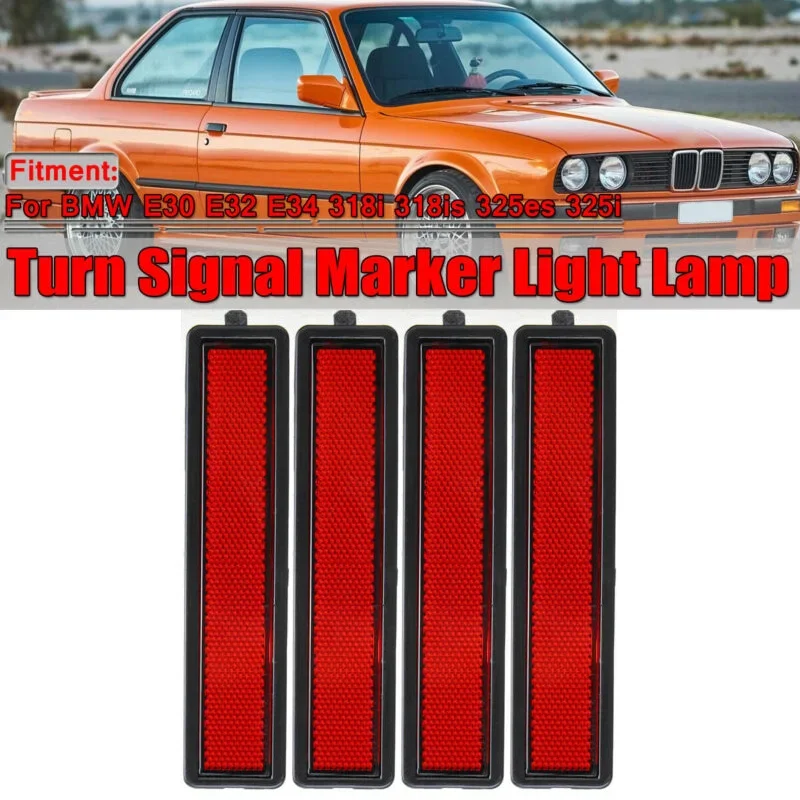 1X Car Rear Bumper Side Marker Lights For BMW 3 Series E30 E32 E34 318i 318is 325es 325i Indicators Left Right Turn Signal Lamp