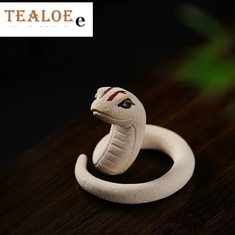 

Biomimetic Little Spirit Snake Purple Clay Tea Pet Zodiac Animals Tea Play Figurine Toys Tea Statue Sculpture Crafts Decoration