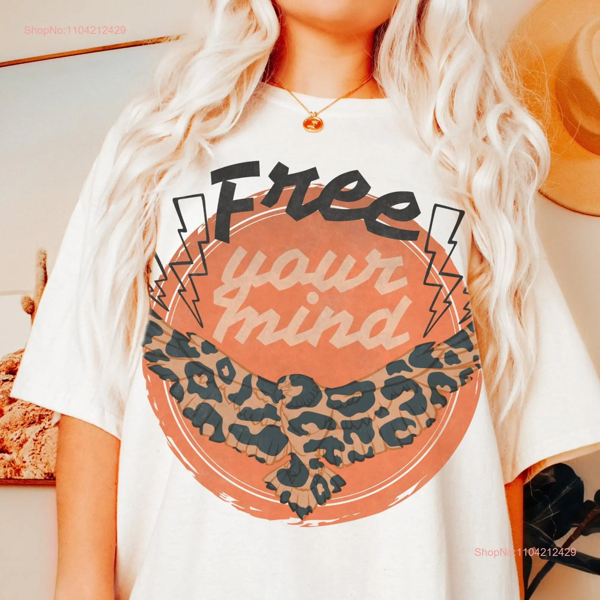 Free Your Mind Comfort Colors T Shirt Hippie Boho Eagel Oversized Trendy long or short sleeves