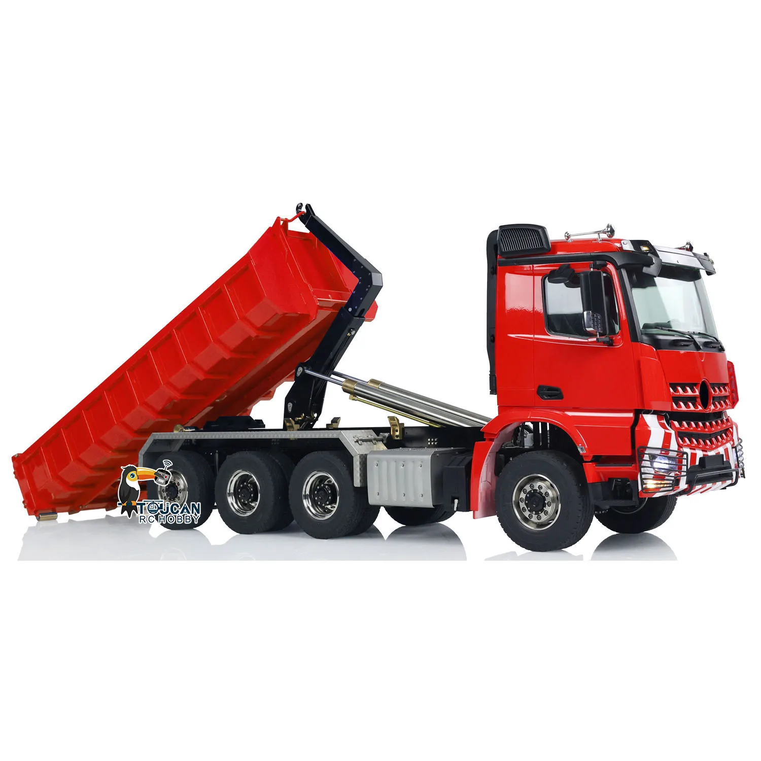 1/14 8x8 RC Hydraulic Full-dump Truck Metal Roll On Dumper Radio Control Car Tipper Vehicle Model Light Sound Machine Toys Boys - view 3