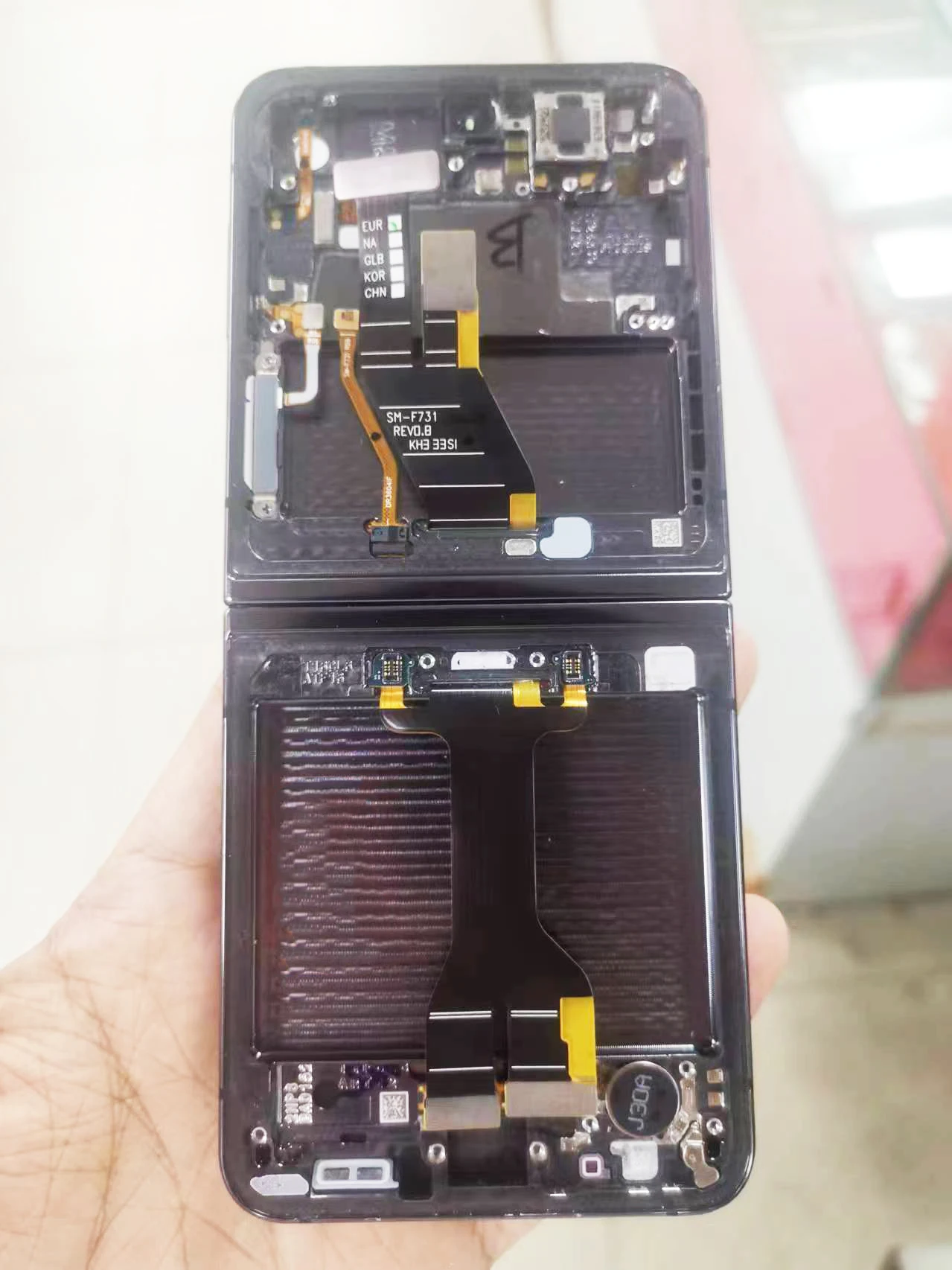 Middle Frame Housing With Hinge Rotating shaft Power Button Flex Cable Assembly Small Scratches for Samsung z flip 5 f731 F U