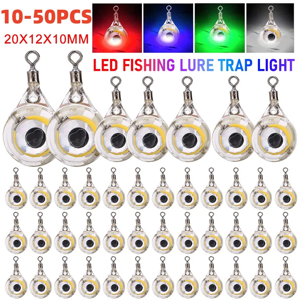 10-50 قطعة السحر مضيئة LED جذب ضوء السمك شكل العين الصيد إغراء ضوء تحت الماء شكل العين الصيد الحبار الصيد الطعم  #1