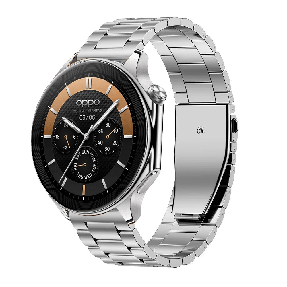 22mm Stianless Steel Watchband For OnePlus Watch 3 2R 2 Folding Buckle Strap For OPPO Watch X X2 OPPO Watch 4 Pro Metal Bracelet