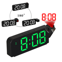Projection Alarm Clock LED Digital Alarm Clock Large Number Display Bedside Alarm Clock Adjustable Brightness for Heavy Sleepers