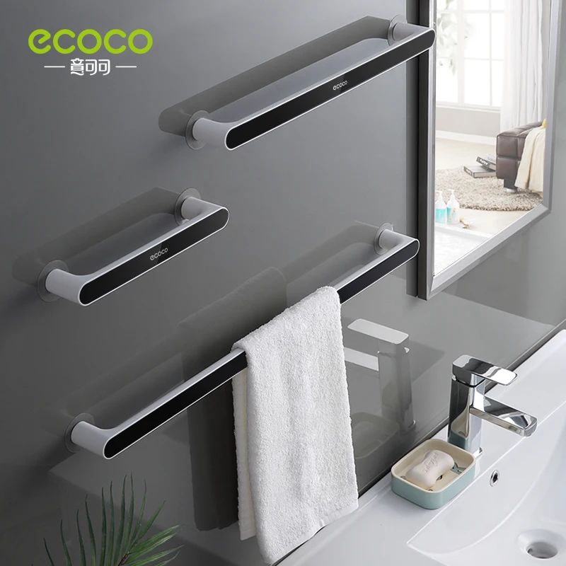 Towels Rack Organizer Wall-Mounted Rack Punch Free Home Towel Cabinet Toilet Bar Towel Shelf Closet Bathroom Accessories ECOCO