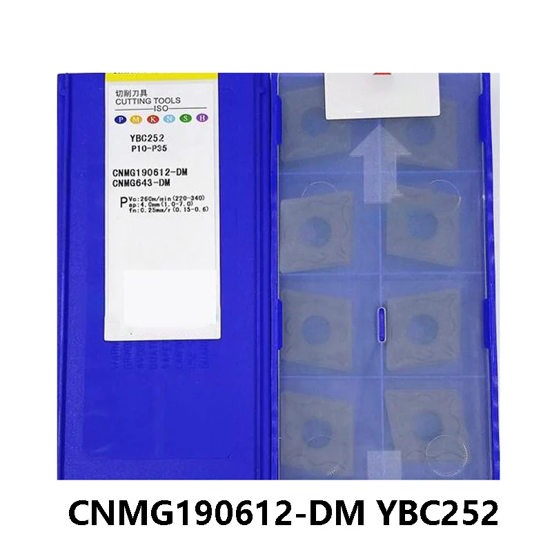 

100% Original CNMG19 CNMG190612-DM YBC252 CNMG 190612 CNMG1906 Carbide Inserts Lathe Cutter CNC Cutting for Steel