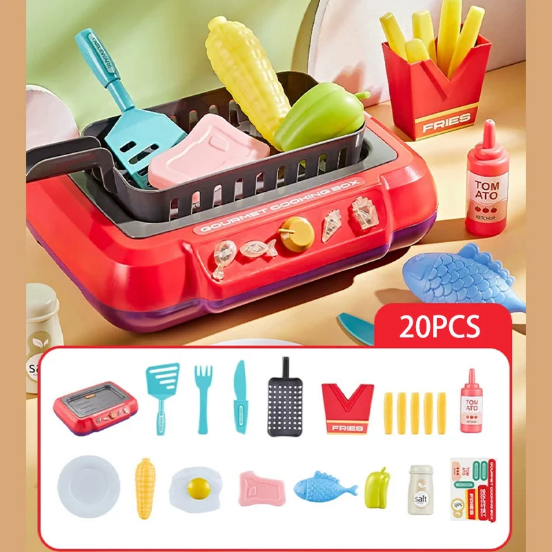 Faire semblant jouer bricolage cuisine jouets de cuisine avec Induction multifonctionnelle enfants jouer maison nourriture jouets pour Parent enfant Fuuny cadeaux
