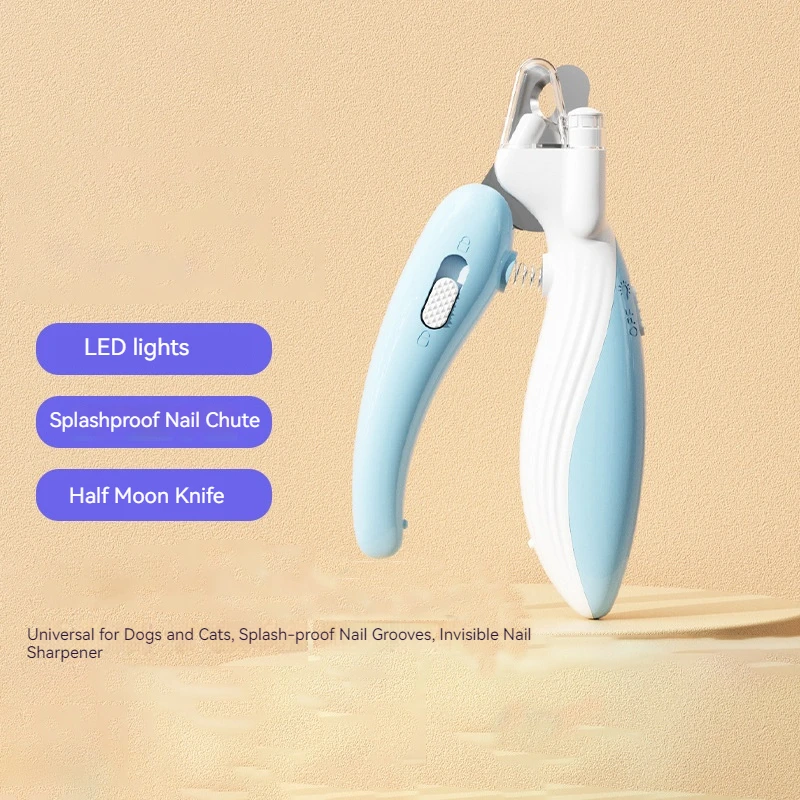 Professional Dog Nail Clippers With Led Light Pet Nail Clippers For Cats Dogs Splash-Proof Pet Cat Claw Scissors Dog Nail Cutter