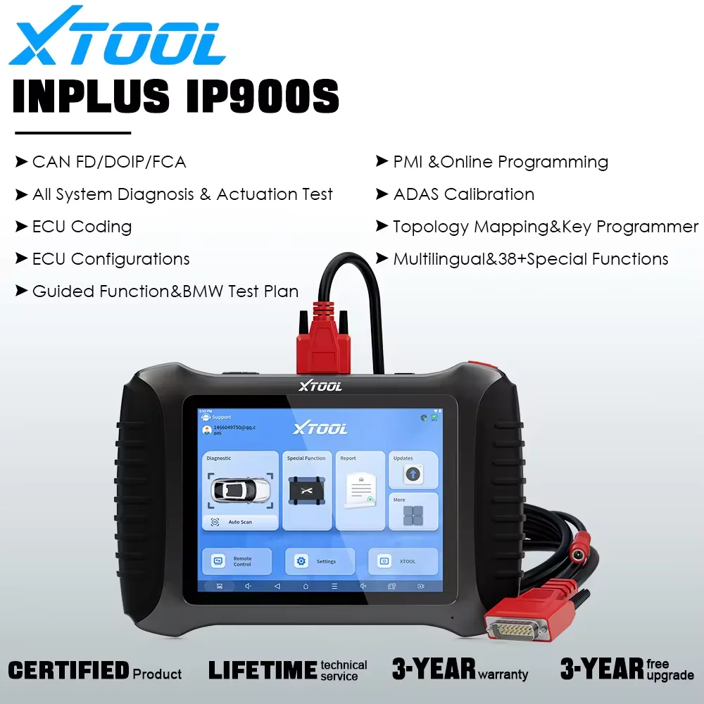 

XTOOL Inplus IP900S Автомобильные диагностические инструменты Программатор ключей для кодирования ЭБУ VAG Guided & FCA OBDII Сканер Топология Mappping Двунаправленный