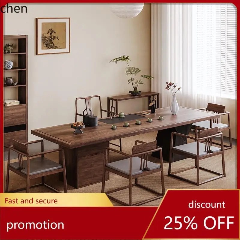 

HT New Chinese Style Large Tea Table and Chair Set Office Tea Table New High-End