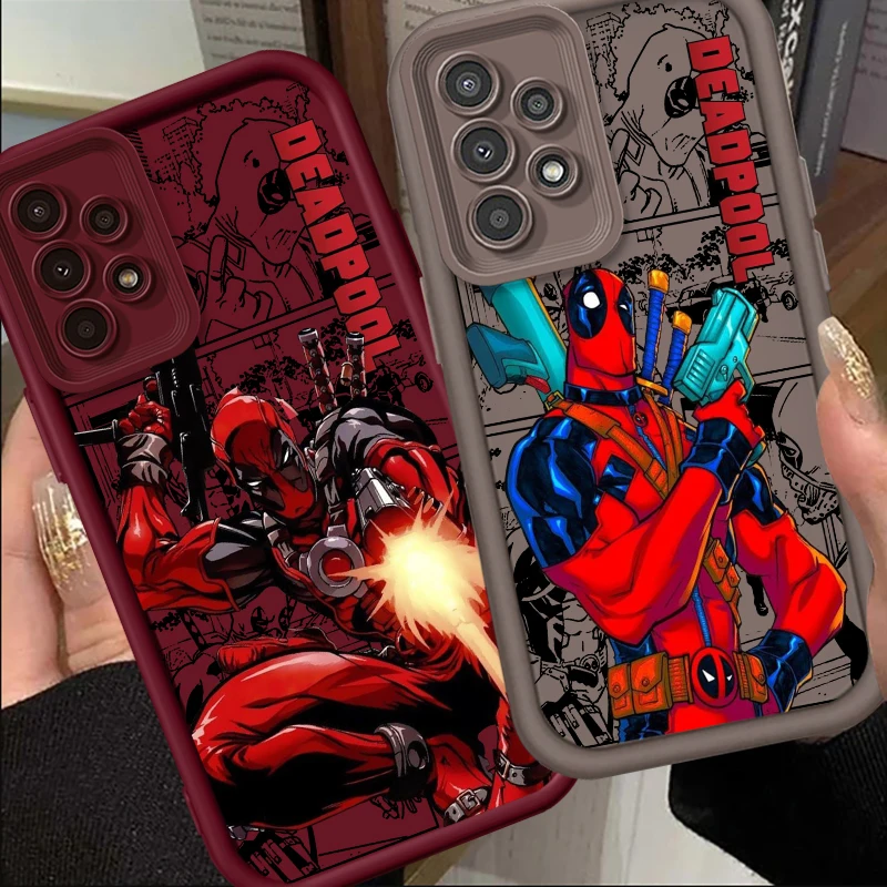 Marvel Deadpool Art Cool For Samsung A73 A71 A54 A53 A52 A51 A33 A32 A21S A14 A13 A12 A03 A04 A05 5G Eye Ladder Funda