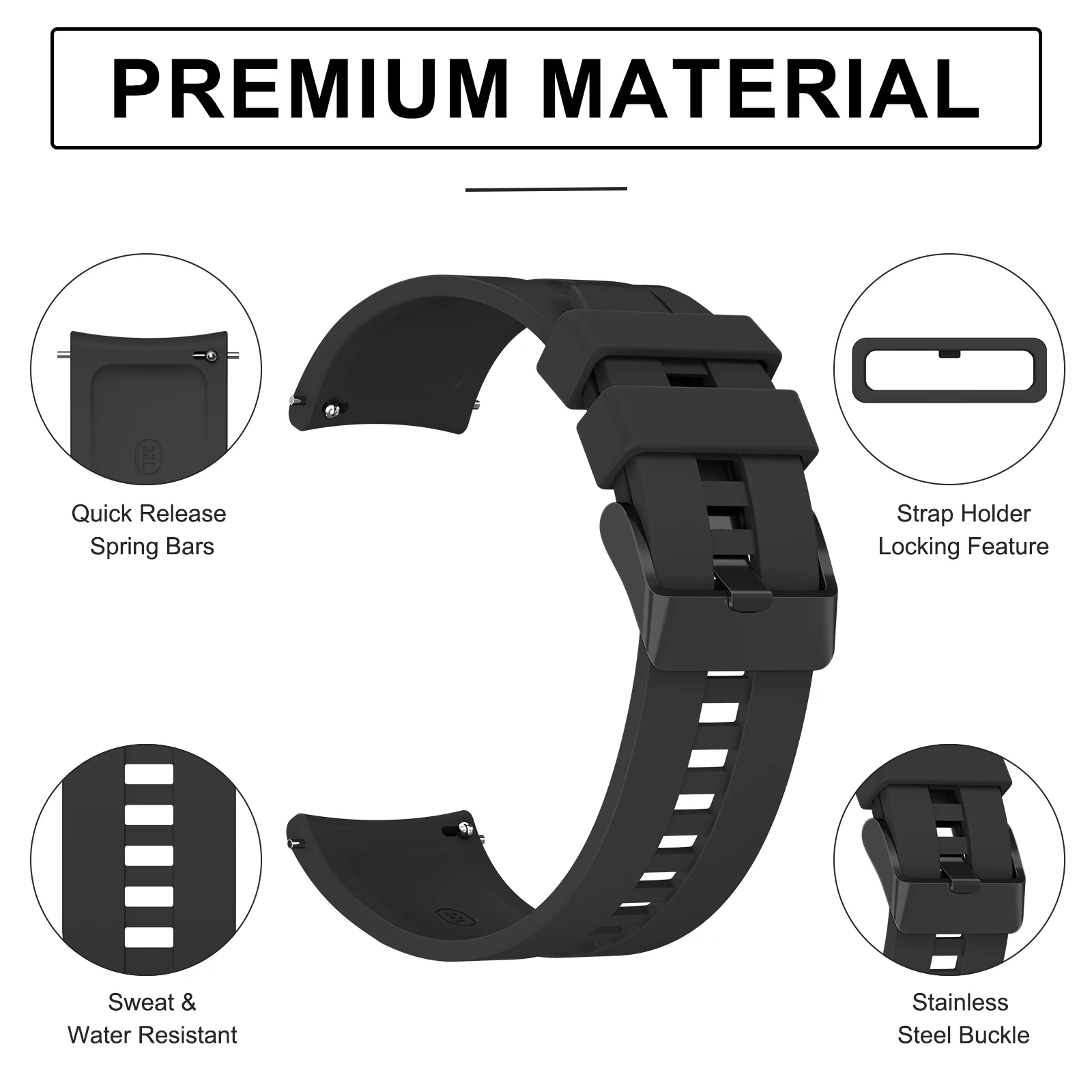 22mm Silicone Strap for Huawei Watch GT/GT 2/2pro 46mm GT 2E Watchband For Huawei Honor Watch Magic/Magic Watch 2 46mm Strap