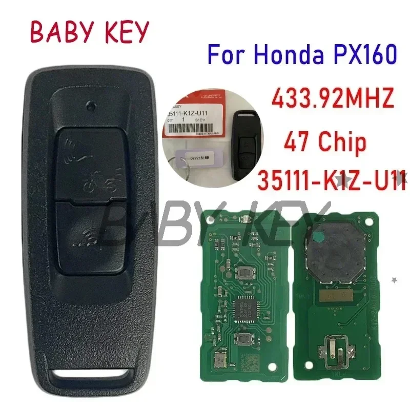 10PCS For 2022 year  Honda PCX PCX160 Motorcycle Remote Key 2 Button 433.92MHz  47 Chip  FCCID 35111-K1Z-U11