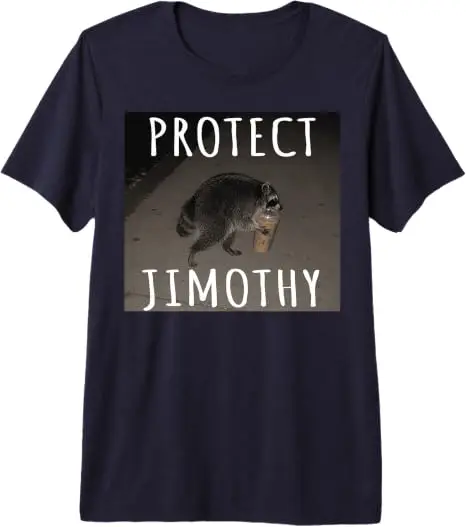 Protect Jimothy Trendiges Waschbär-Meme-T-Shirt mit Eis-Kaffee-Motiv, Premium Weiches Baumwoll-T-Shirt, Y2k Waschbär, der Eis-Kaffee Trinkt, Kleidung – Detail 8