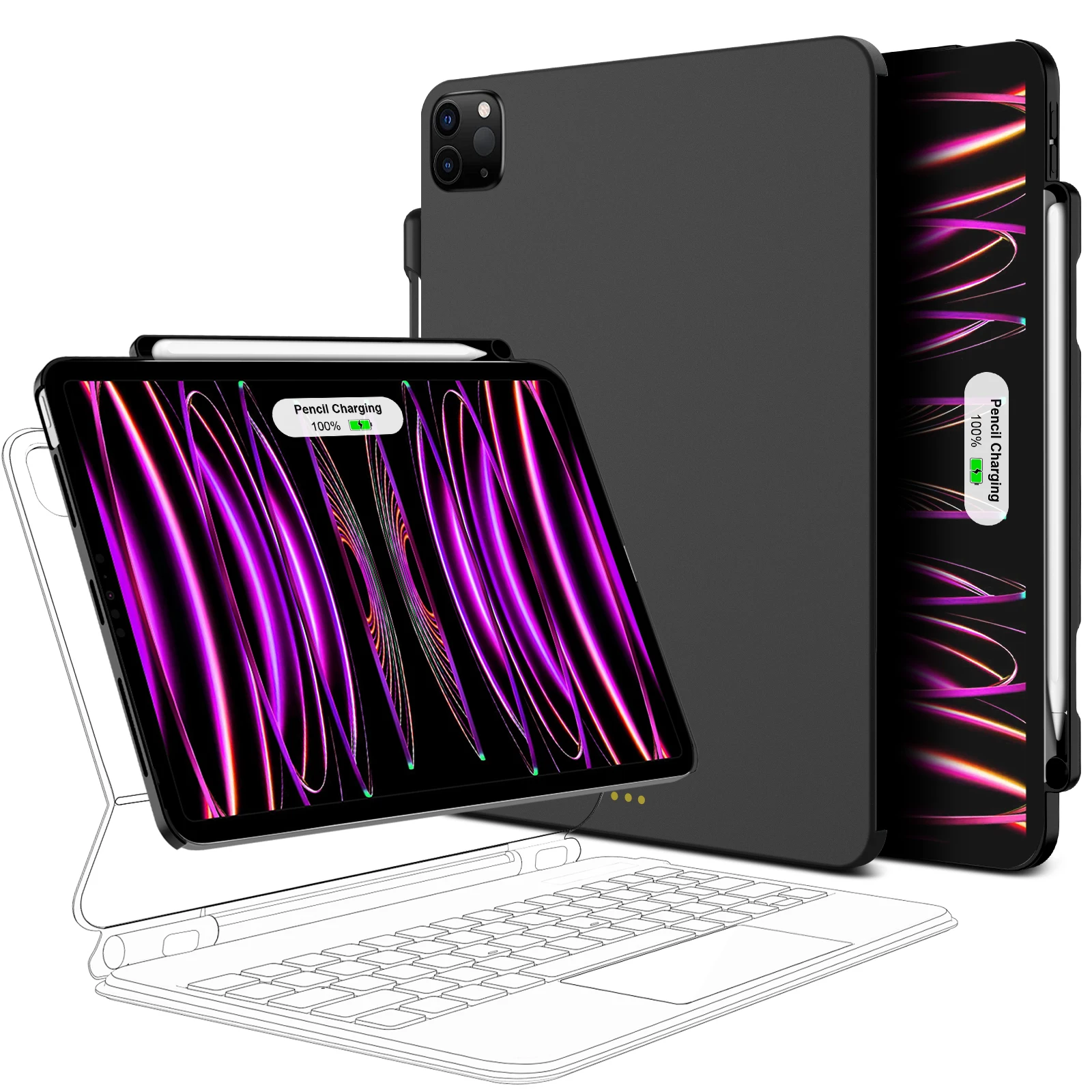 新品！goojodoq M4 iPad pro 13インチ用　マジックキーボード GOOJODOQ 磁気ケース iPad Pro 11 13 2024 M4 Air 6 Air 4/5 iPad Pro