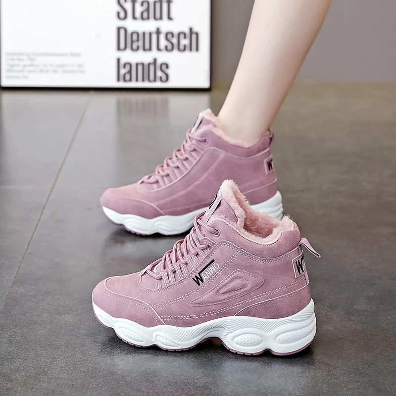 Neue Frauen Winter warme Turnschuhe weibliche Tennis schuhe Fitness Sportschuhe Damen Trainer Anti Slip Outdoor Leder Walking Footwea