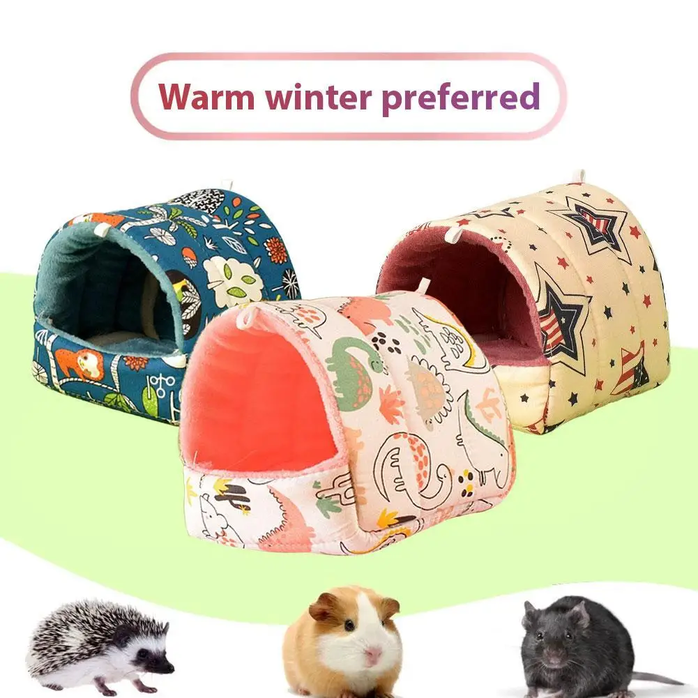 Winter Hamster House Small Animals Warm Cotton Mat Parrot Nest Chinchilla Rat Squirrel Rodent Sleeping Bed Cage Accessories