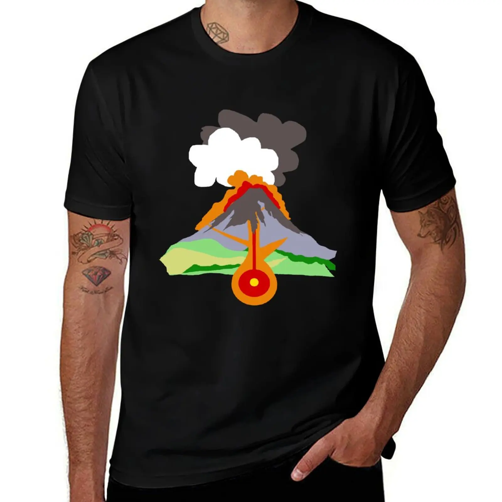 

Volcano T-Shirt man clothes fashion shirts customs big and tall t shirts for men